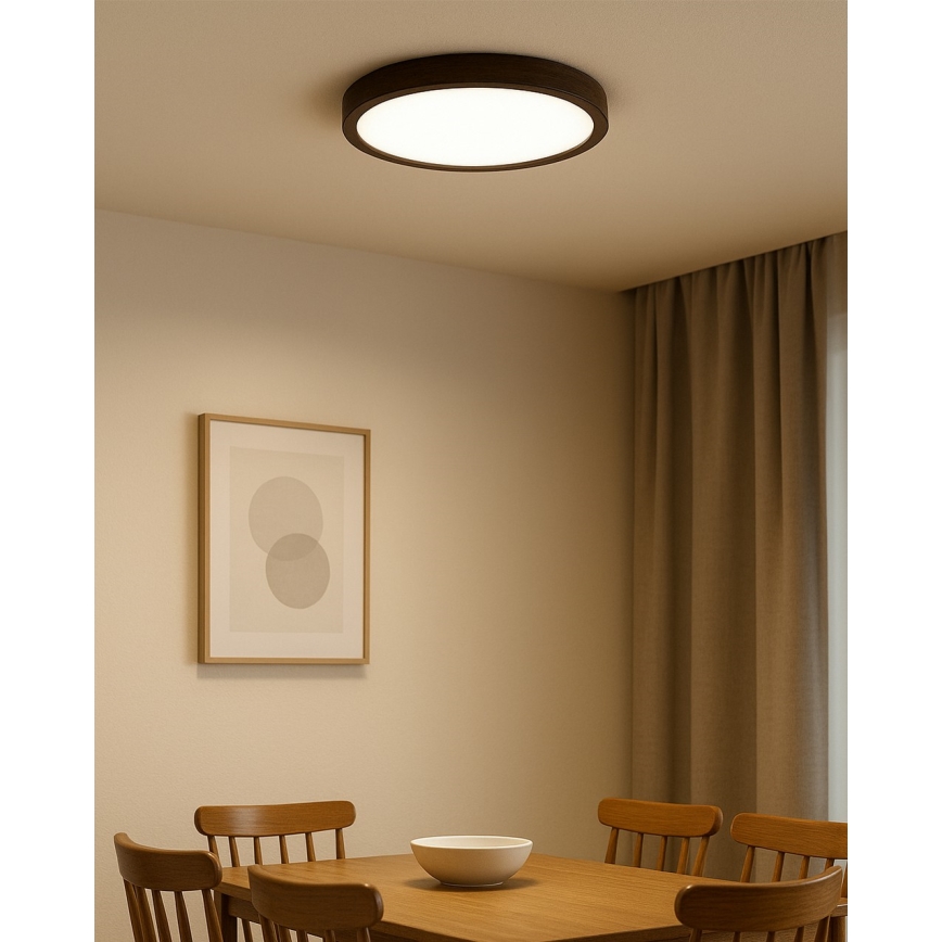 LED Stropní svítidlo LED/24W/230V 3000/4000/6500K pr. 30 cm hnědá